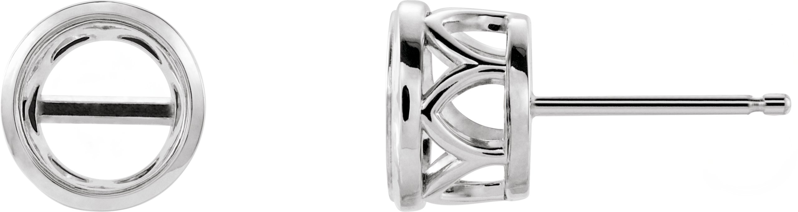 Round Bezel-Set Stud Earrings