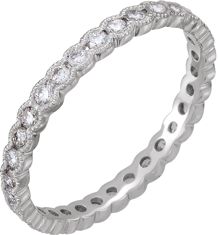 Platinum 5/8 CTW Diamond Eternity Band Size 6.5