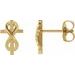14K Yellow Infinity-Inspired Cross Earrings  