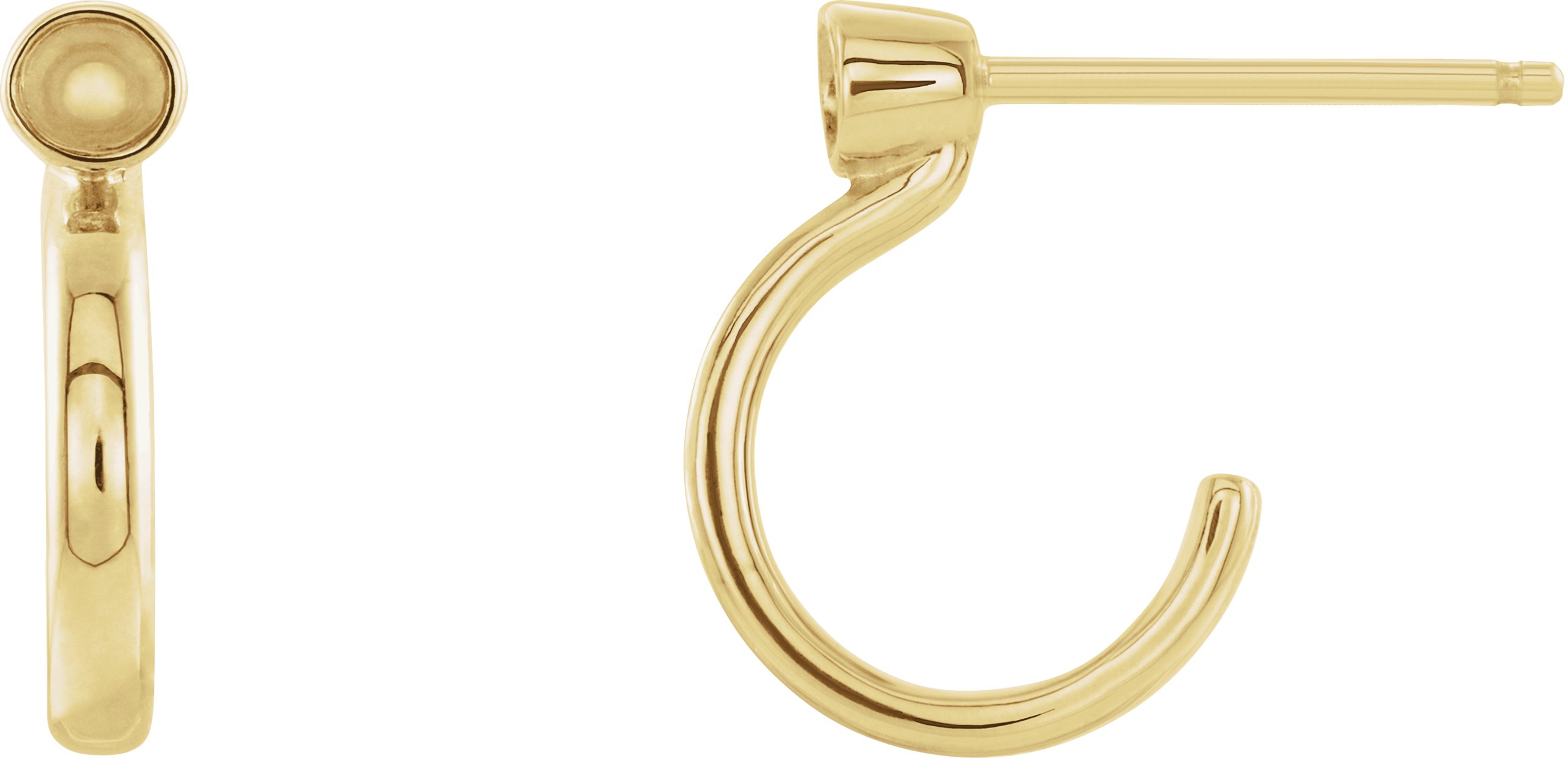 Bezel-Set Hoop Earrings