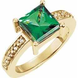 Ring Mounting for Princess Cut & Round Gemstones