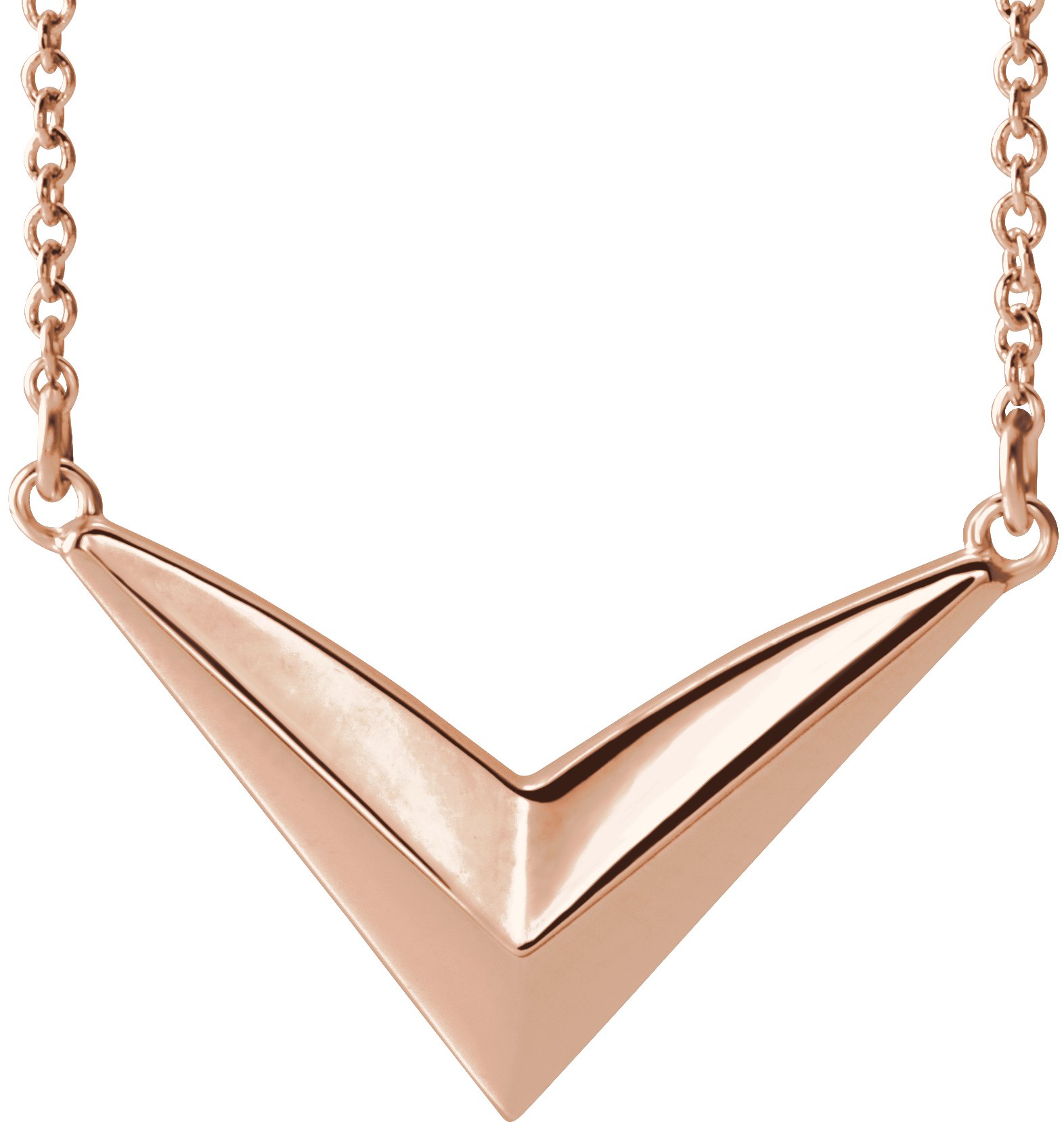 14K Rose "V" 16-18" Necklace 