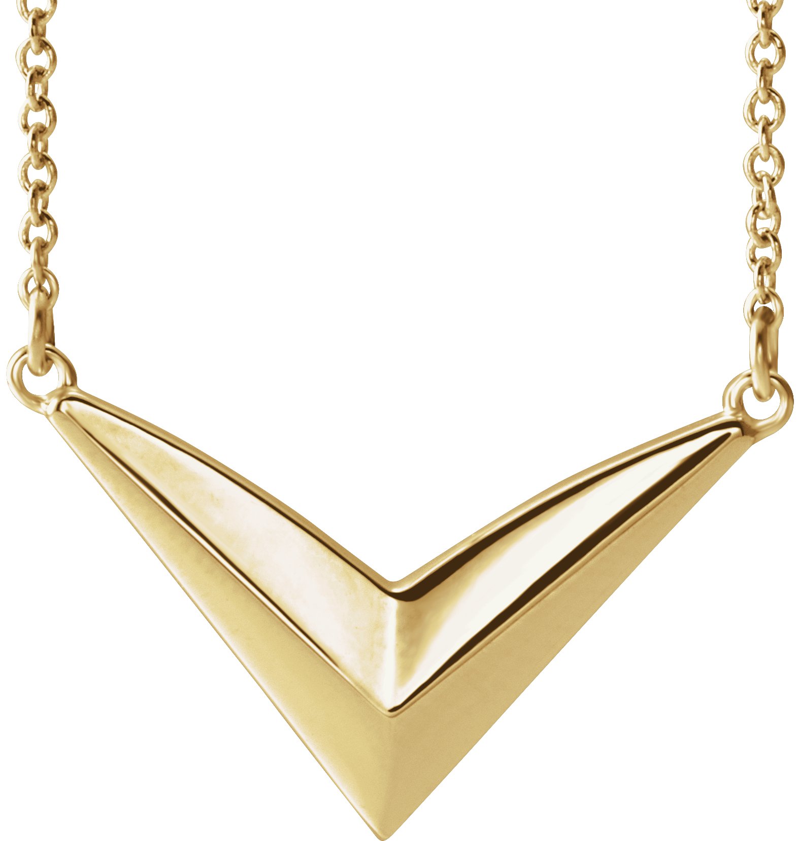 14K Yellow "V" 16-18" Necklace 