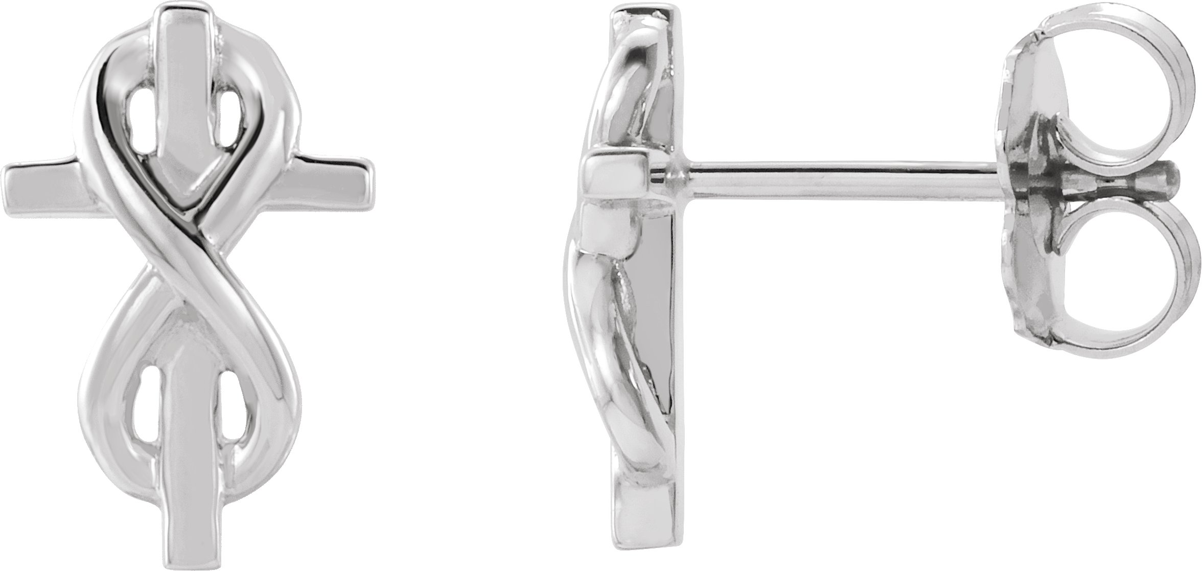 Sterling Silver Infinity-Inspired Cross Earrings  