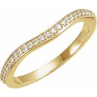 14K Yellow 1/8 CTW Natural Diamond #2 Band for 6x6 mm Square Ring
