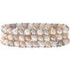 Sterling Silver Freshwater Cultured Natural Multi Colored Pearl 3 Row Stretch Bracelet Ref. 892197