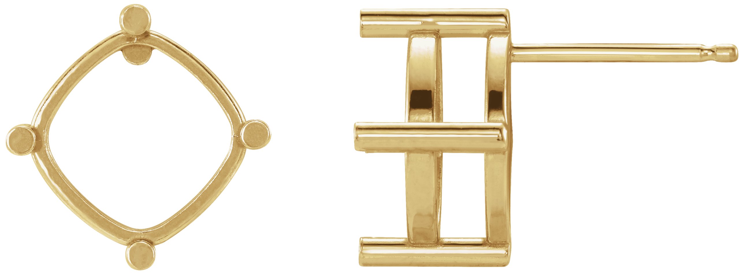 Cushion 4-Prong Stud Earrings