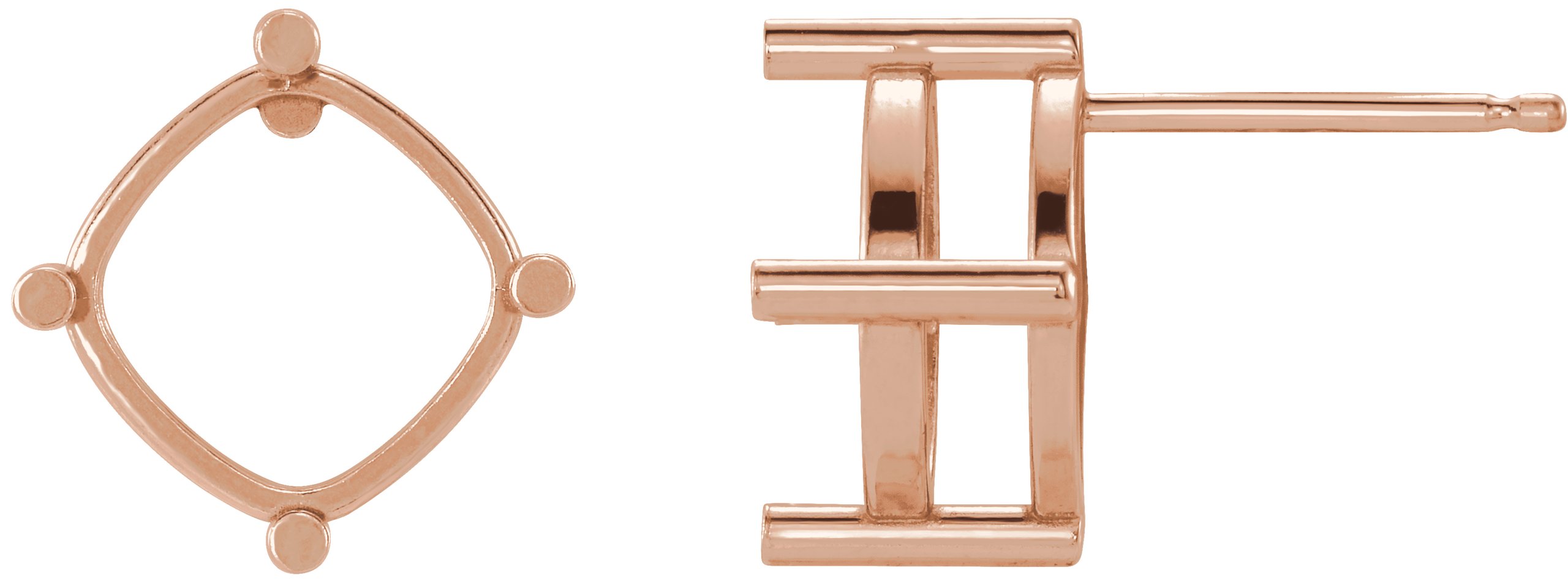 Cushion 4-Prong Stud Earrings