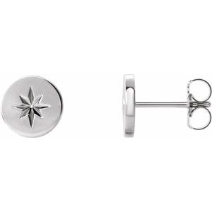 Sterling Silver 7.8 mm Starburst Earrings  