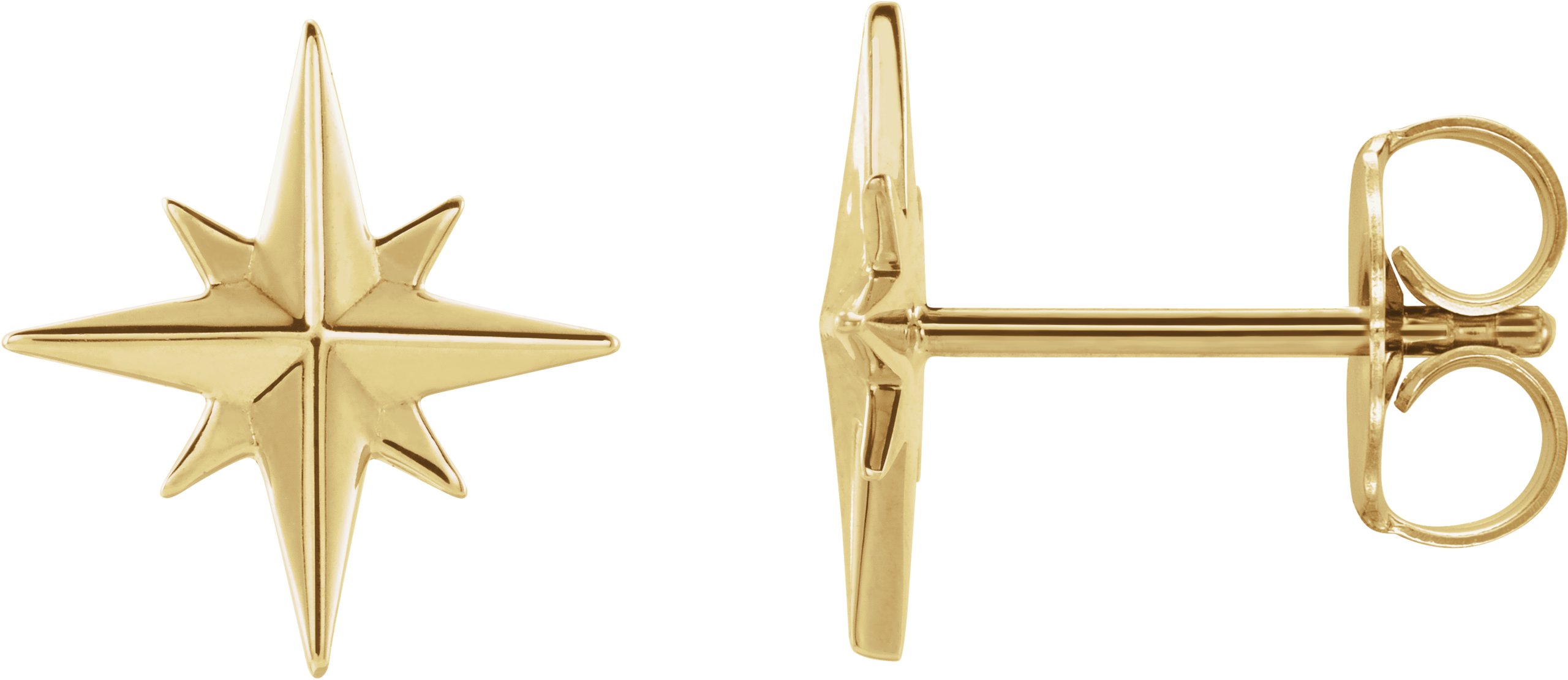 14K Yellow Star Earrings Ref. 13488053