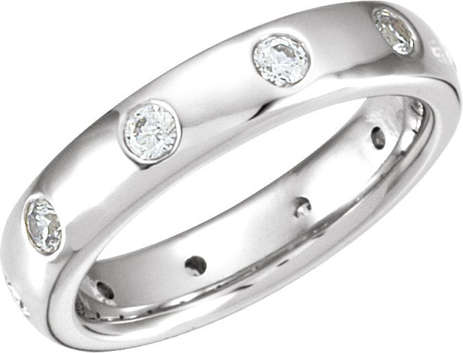 Platinum 1/2 CTW Natural Diamond Eternity Band Size 6