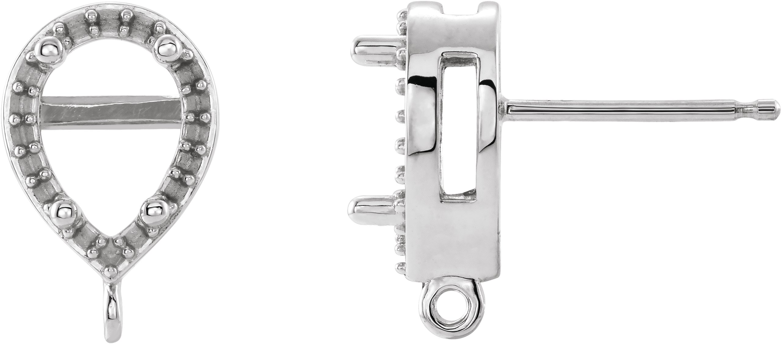4-Prong Halo-Style Earring Top