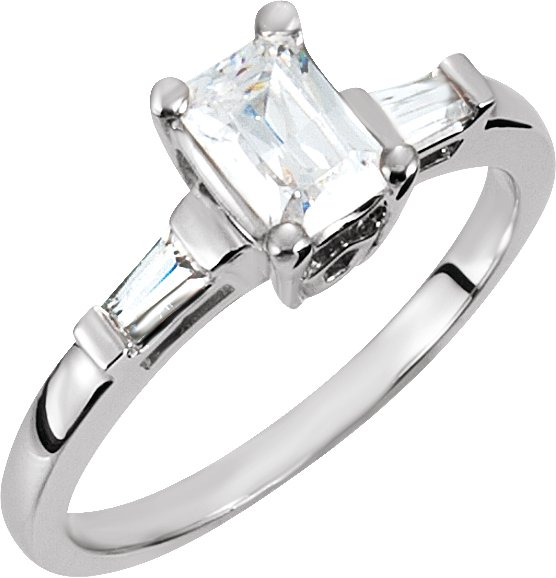 Platinum Baguette Diamond Engagement Ring with Band .33 CTW Ref 190704