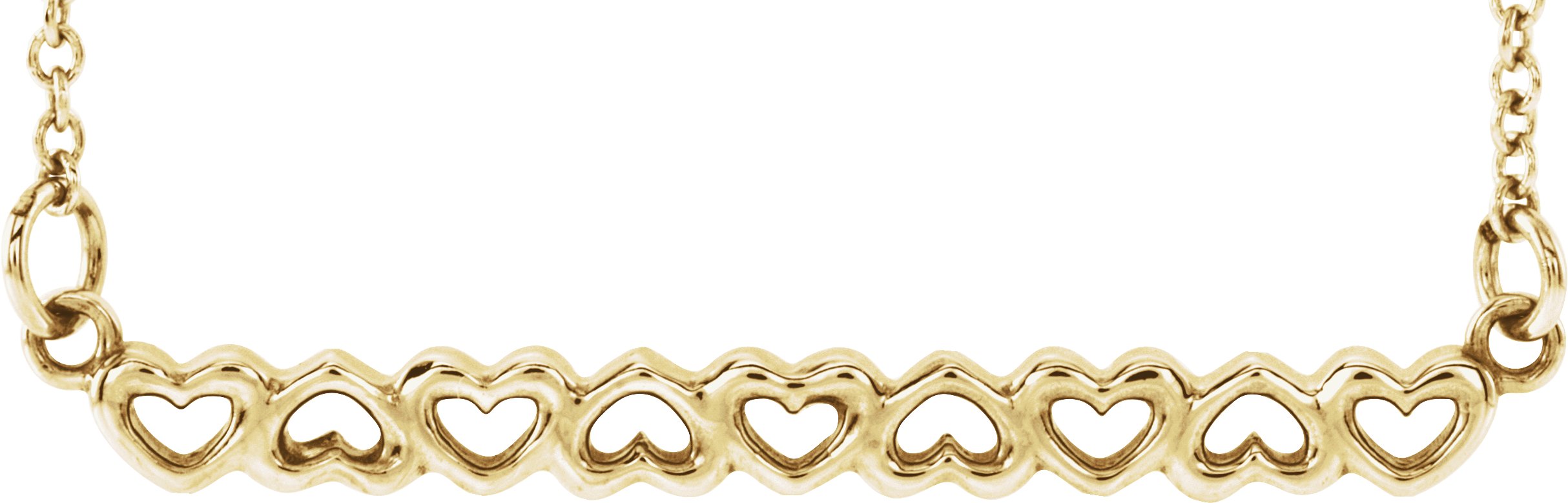 14K Yellow Heart Bar 16-18" Necklace  