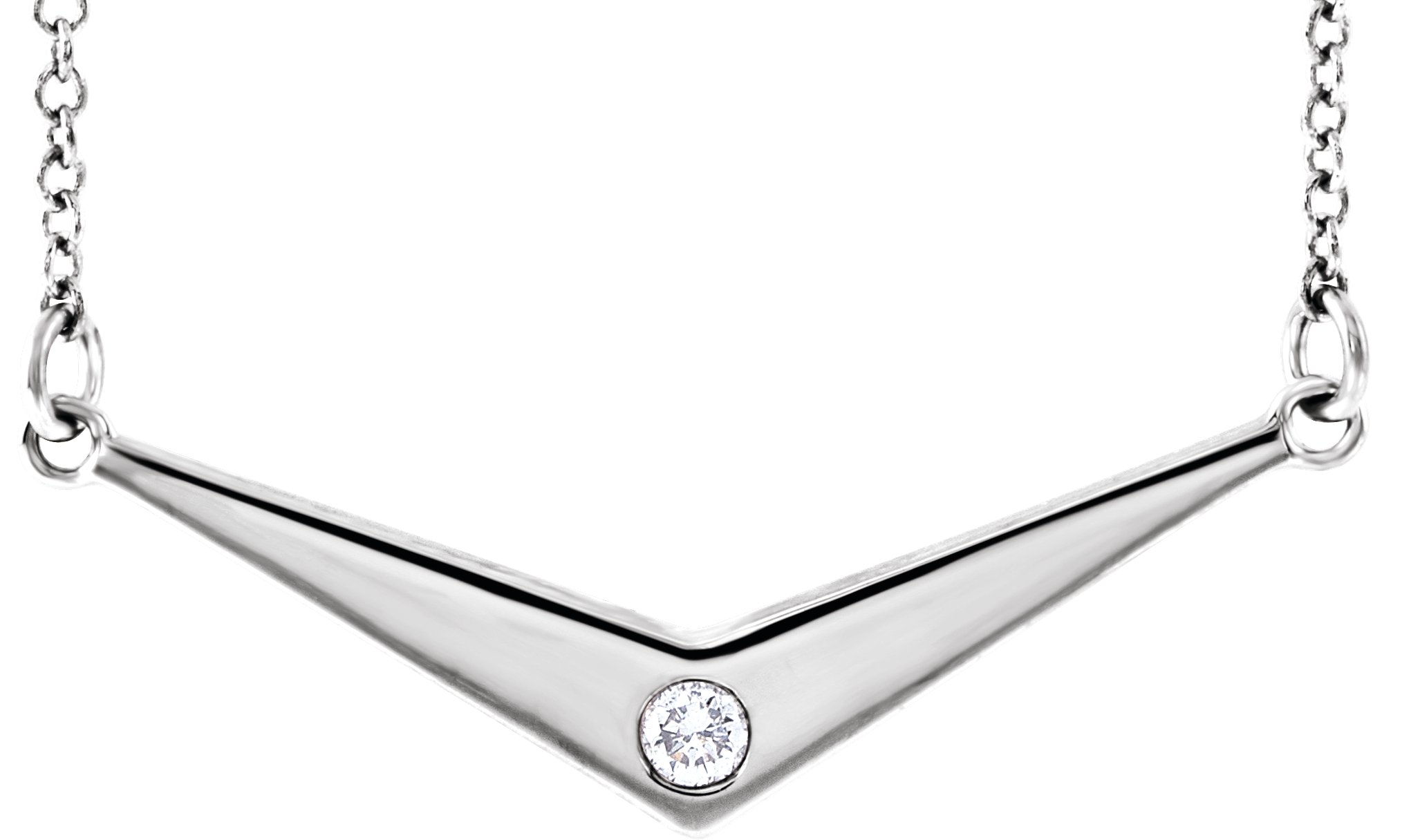 Sterling Silver .03 CTW Natural Diamond V 18