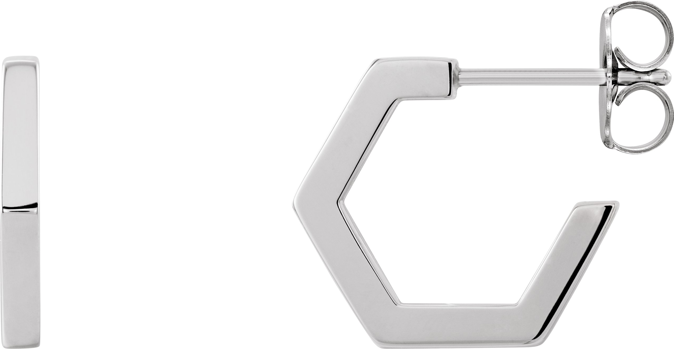 Platinum Geometric Hoop Earrings Ref. 13754387