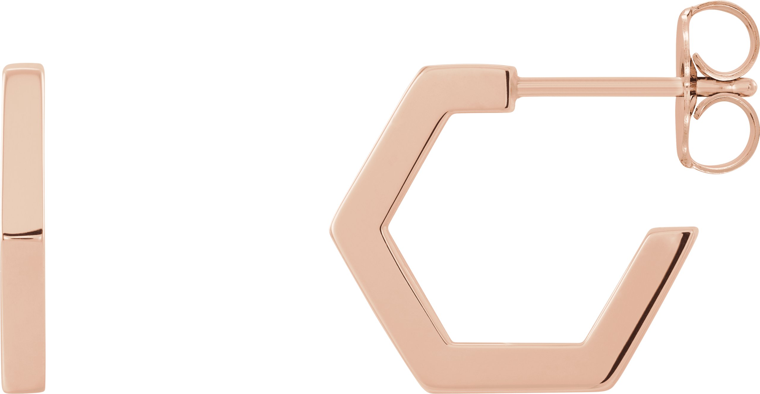 14K Rose Geometric Hoop Earrings Ref. 13754386