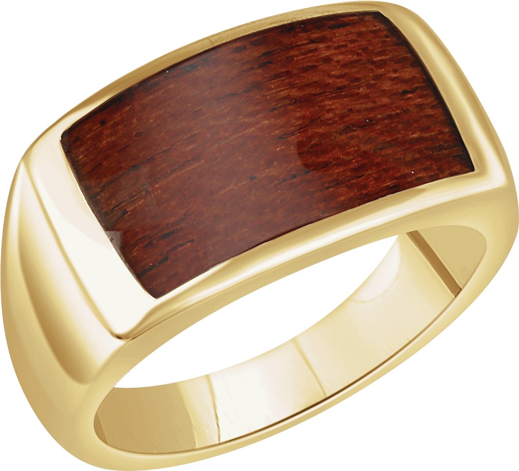 14K Yellow Men-s Rectangle Ring 