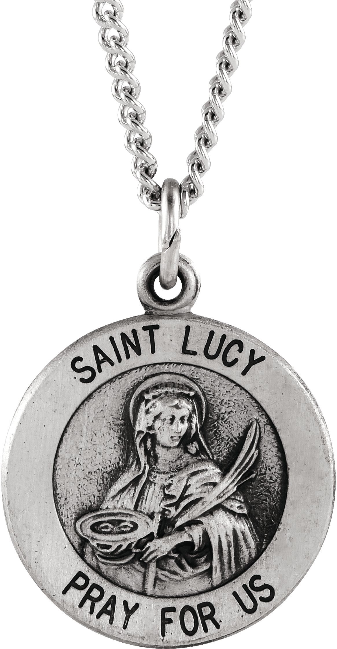 St. Lucy Medal Necklace or Pendant