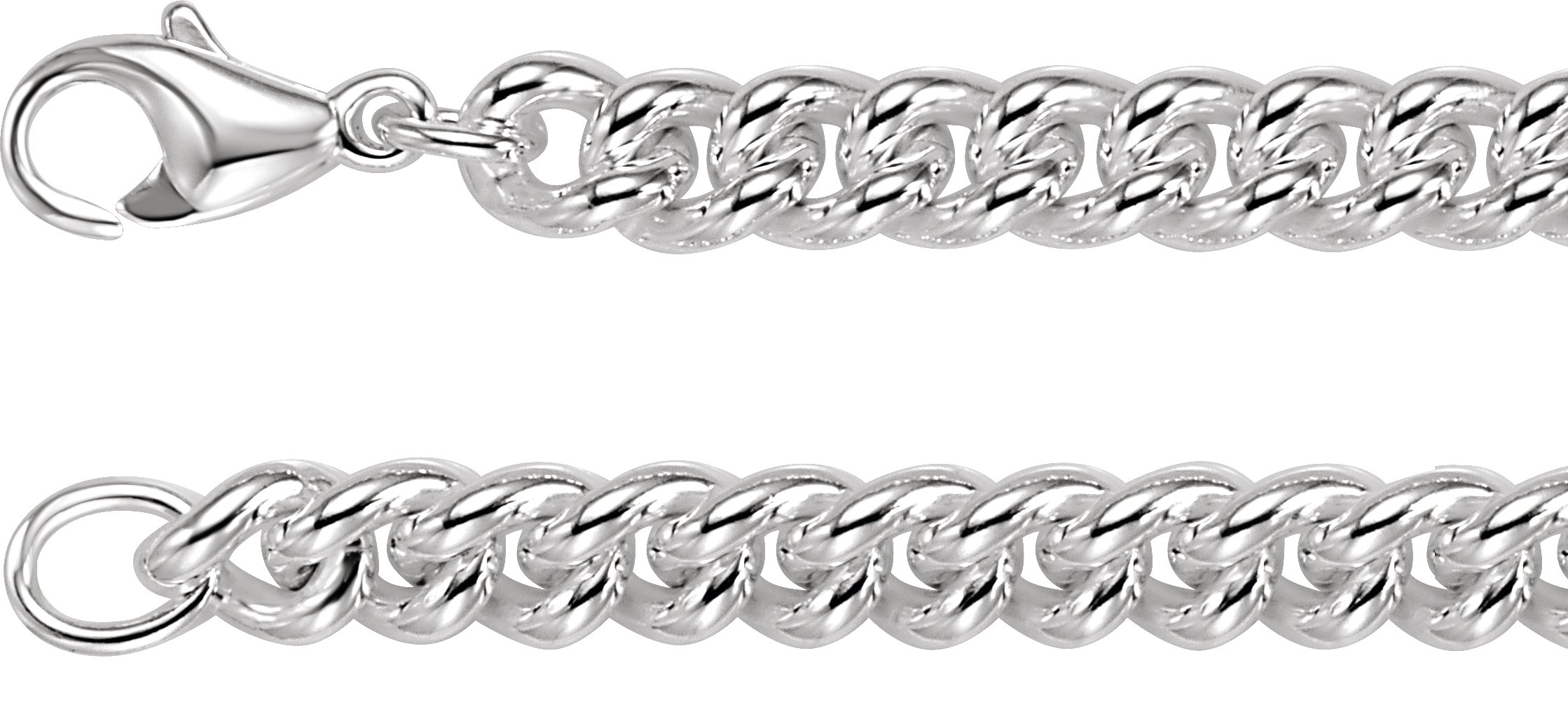 8mm Sterling Silver Curb Chain 18 inch Ref 502452