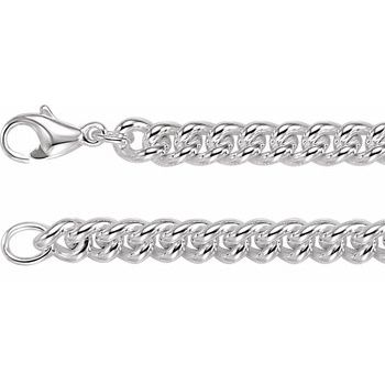 8mm Sterling Silver Curb Chain 18 inch Ref 502452