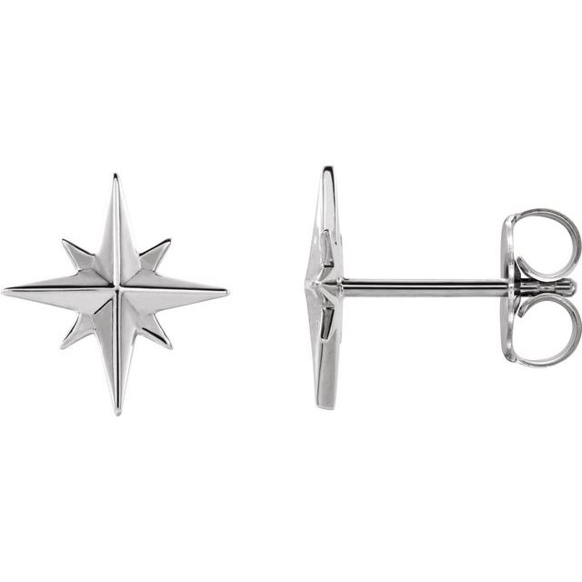 Sterling Silver Star Earrings   