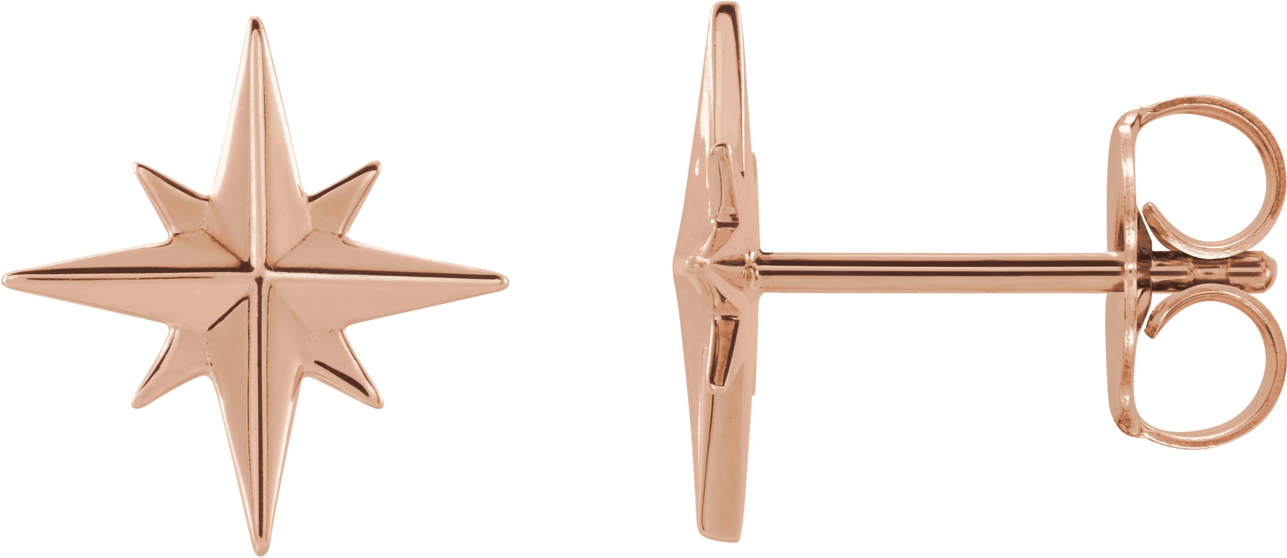 14K Rose Star Earrings Ref. 13488054