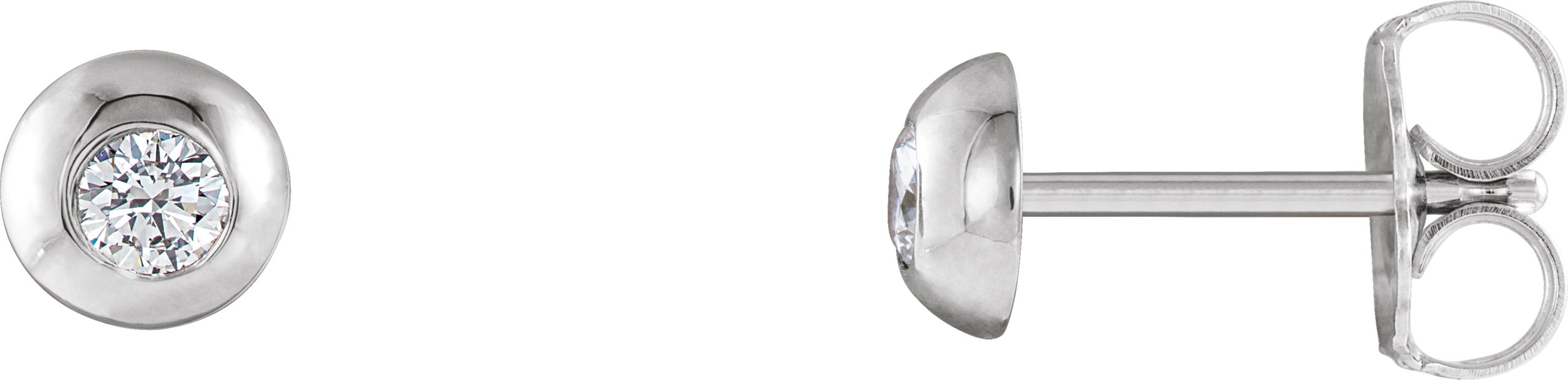 14K White 1/3 CTW Natural Diamond Domed Stud Earring