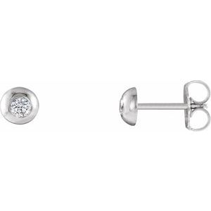 14K White 1/3 CTW Natural Diamond Domed Stud Earring