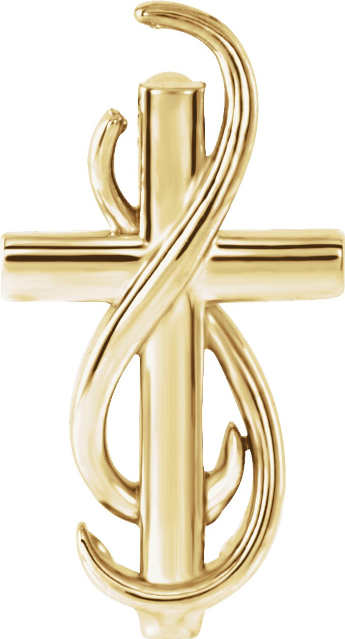 14K Yellow Cross Pendant