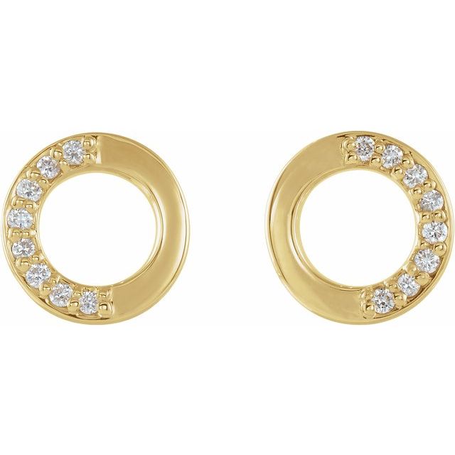14K Yellow .08 CTW Natural Diamond Circle Earrings  