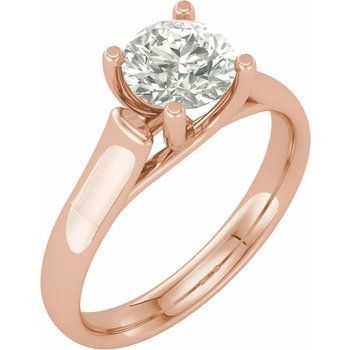 Set 6 mm Round Forever One Created Moissanite Solitaire Engagement Ring Ref 13776808
