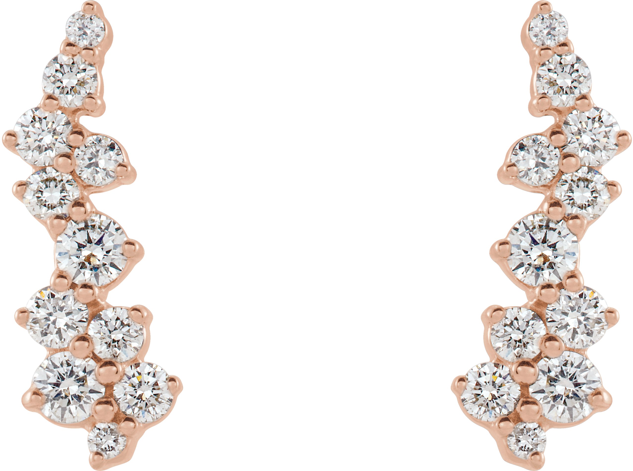 14K Rose 1/3 CTW Natural Diamond Ear Climbers