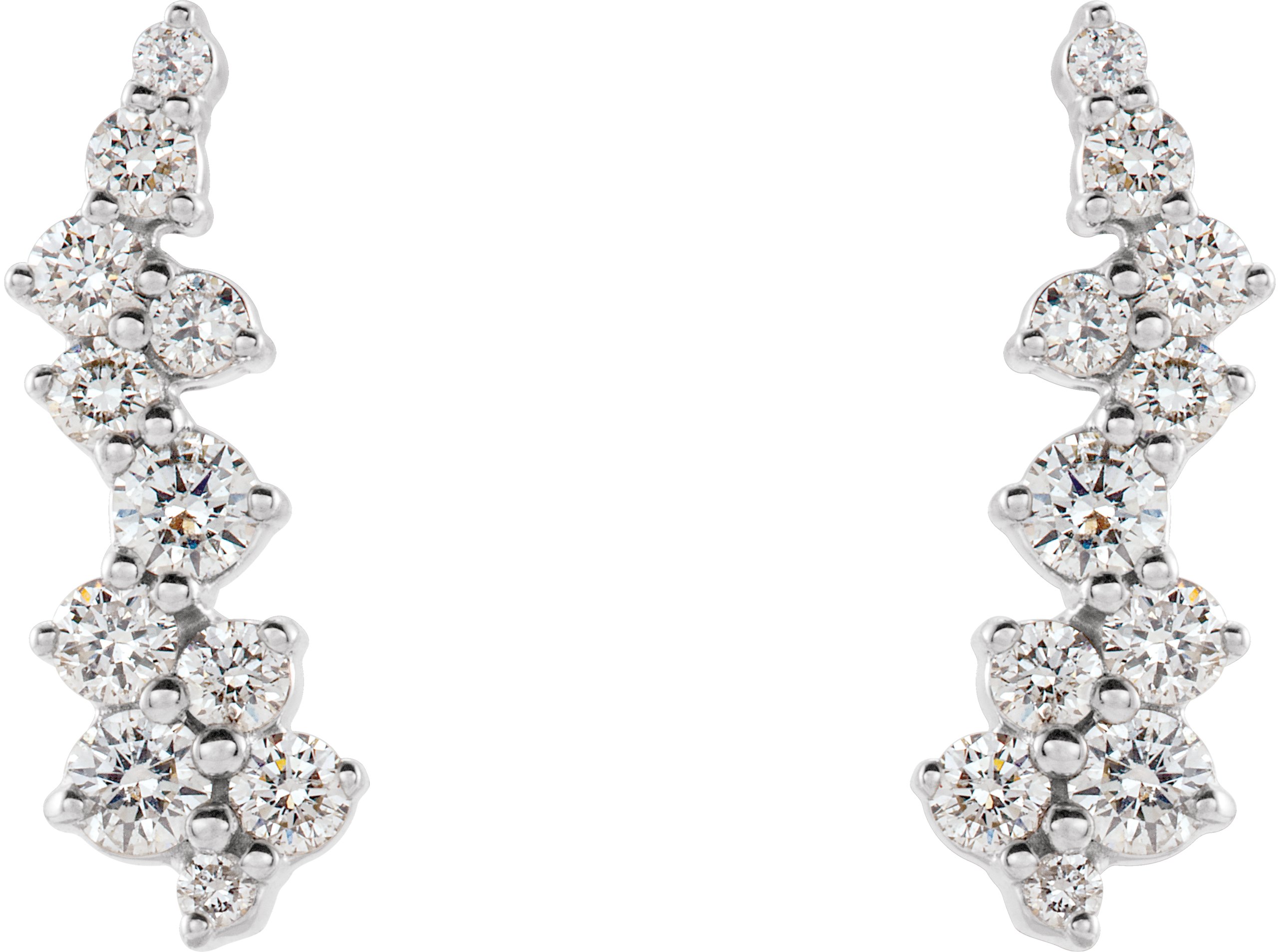 14K White 3/8 CTW Diamond Ear Climbers 