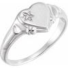 14K White .005 CT Diamond Heart Ring