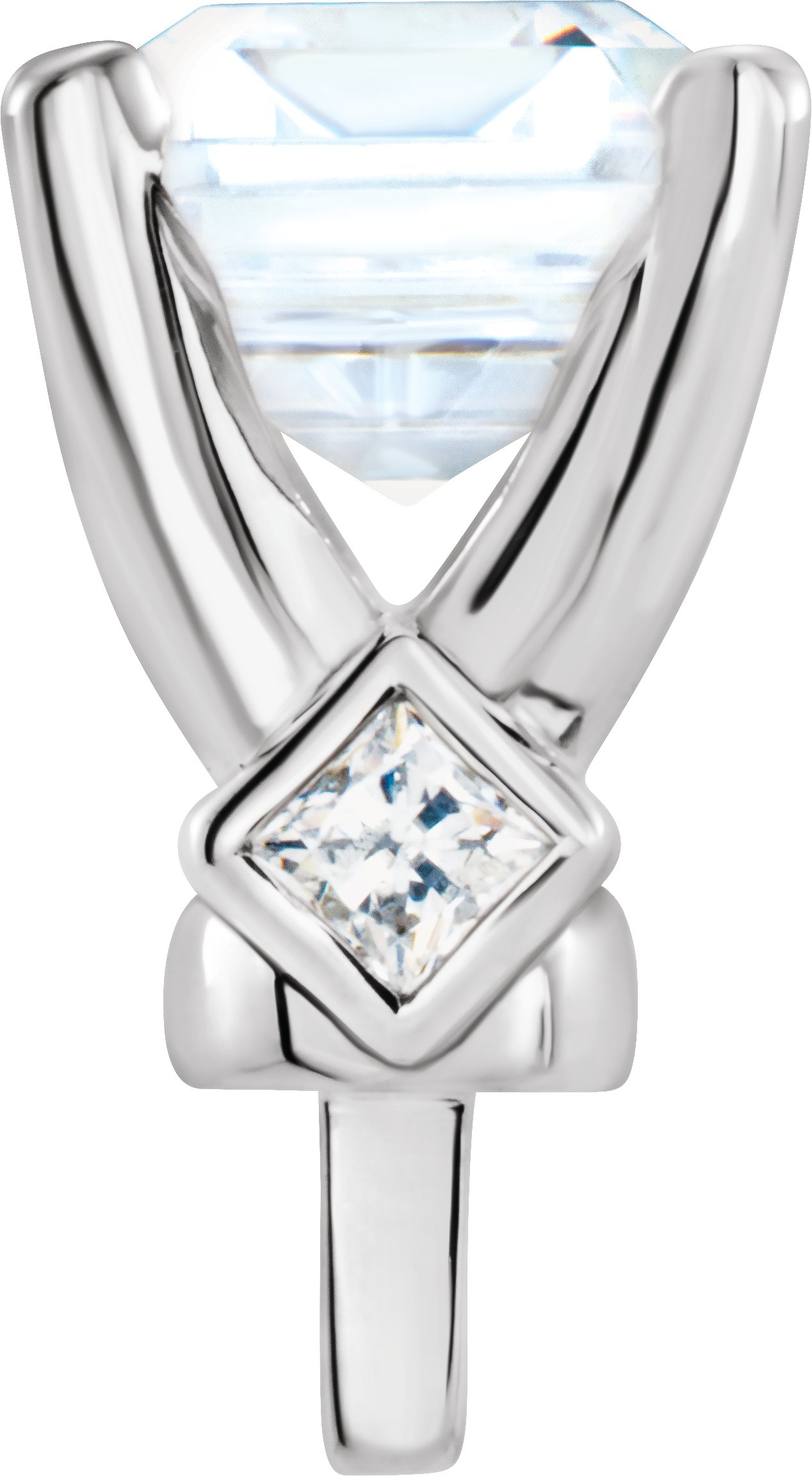 Emerald 4-Prong Accented Peg Setting 