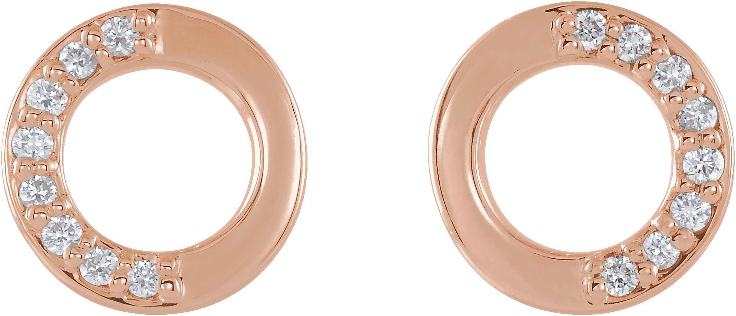 14K Rose .08 CTW Diamond Circle Earrings  