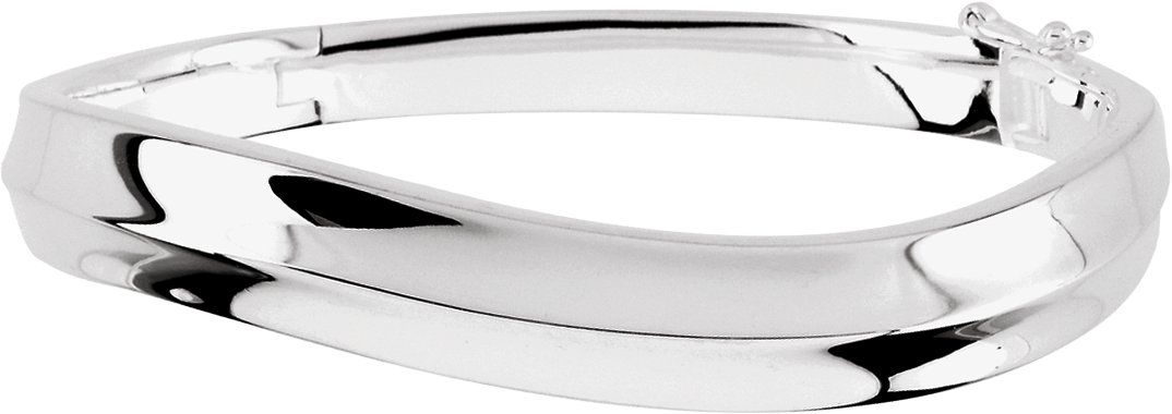 Sterling Silver 10 mm Hinged Bangle 6 1/2" Bracelet