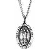 Sterling Silver Oval Our Lady of Guadalupe Necklace 24x16 mm Ref 977243
