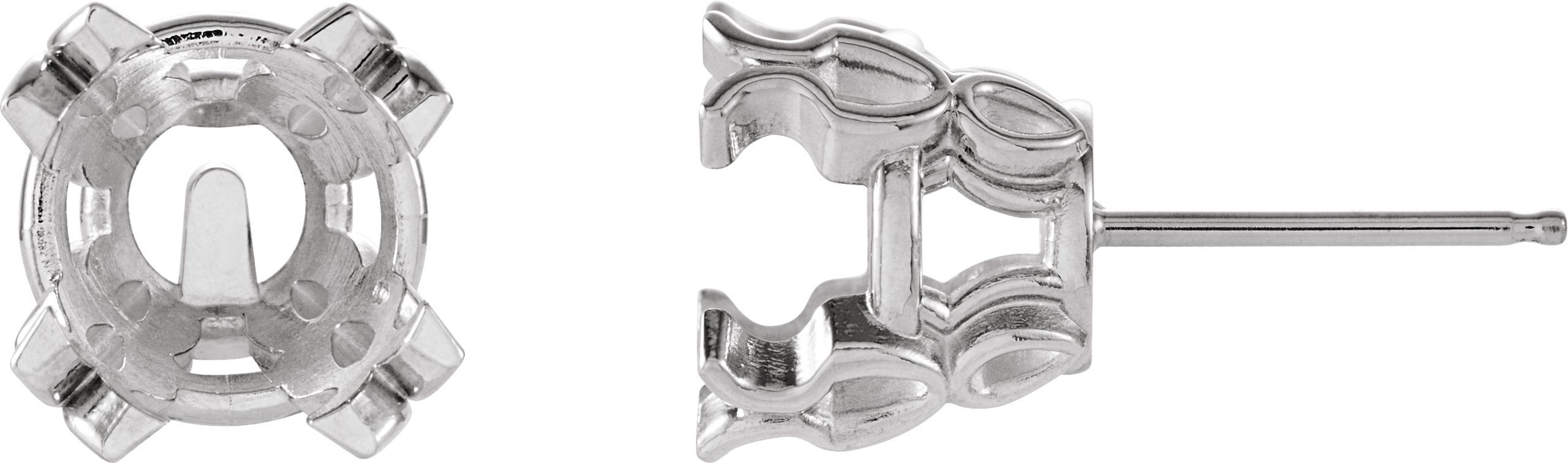 Round Split 4-Prong Stud Earrings