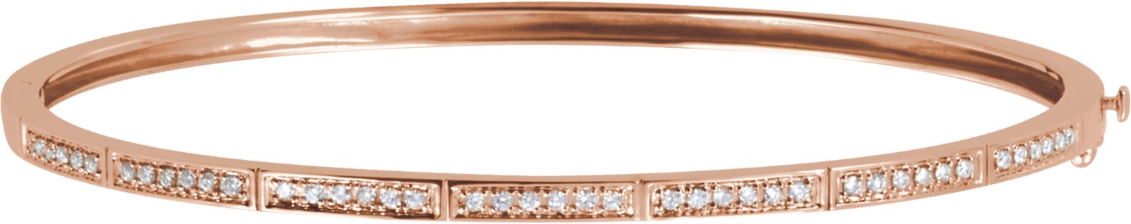 14K Rose 1/3 CTW Diamond Bangle Bracelet