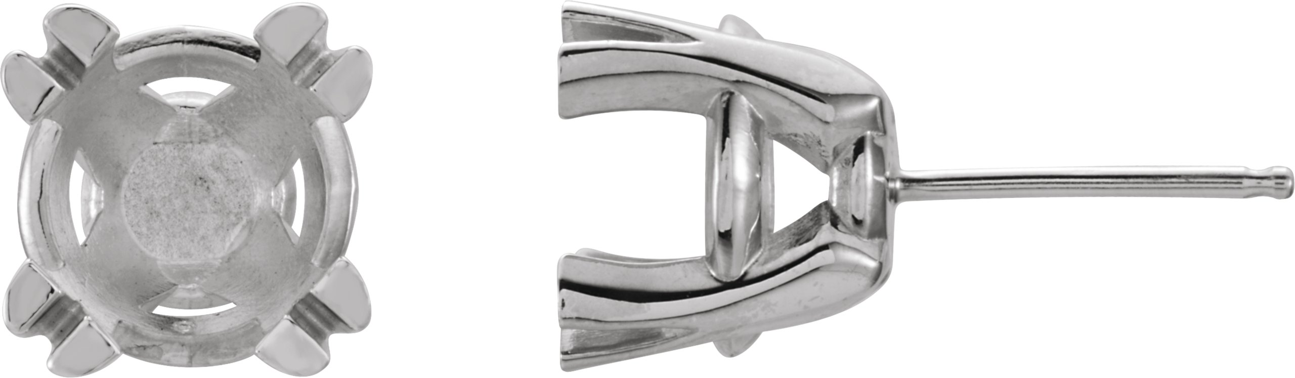 Round Split 4-Prong Stud Earrings
