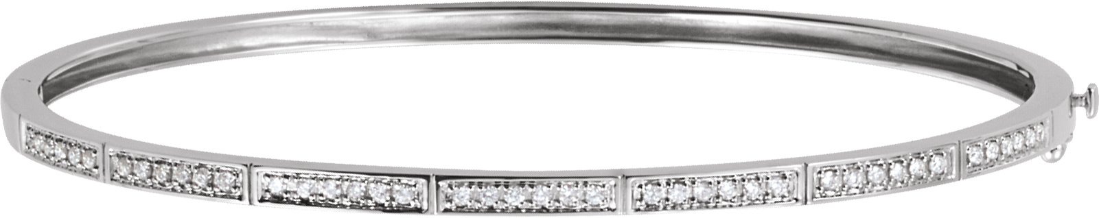 14K White 1/3 CTW Diamond Bangle Bracelet