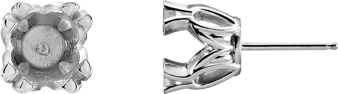 Round Split 4-Prong Stud Earrings