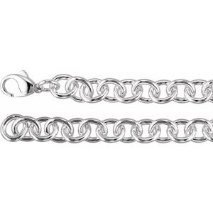 Sterling Silver 10 mm Cable 8.5" Chain