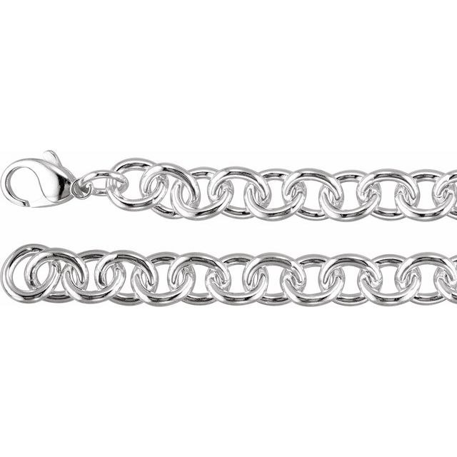 Sterling Silver 10 mm Cable 7.5 Chain