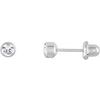 Titanium Bezel Set Crystal Earrings 4mm Ref 965154