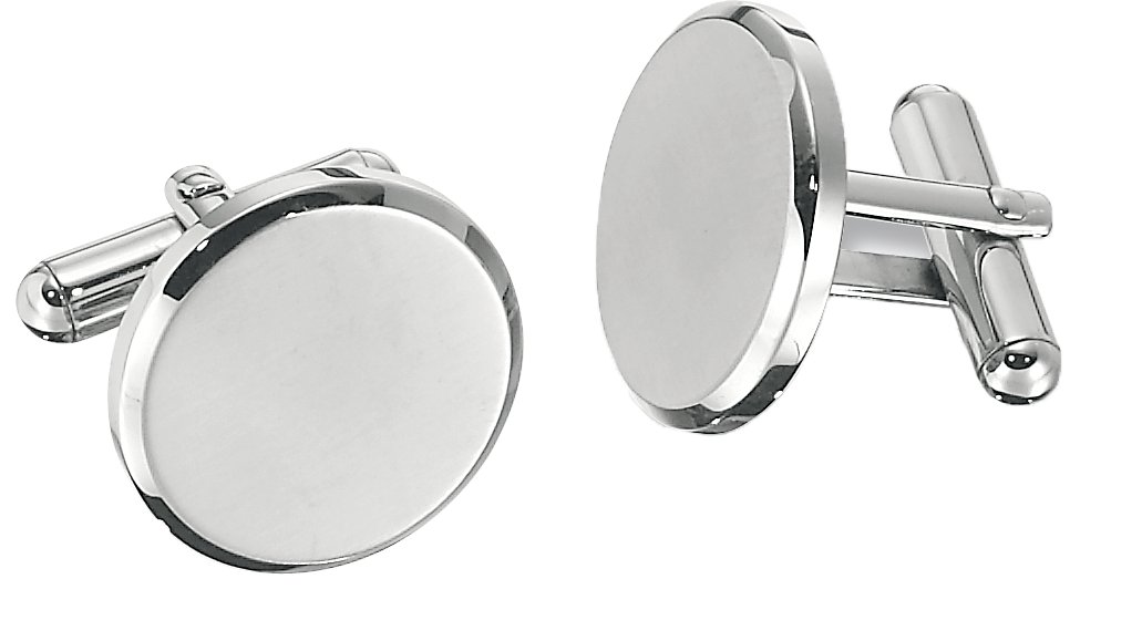 Stainless Steel 18.5 mm Engravable Cuff Links