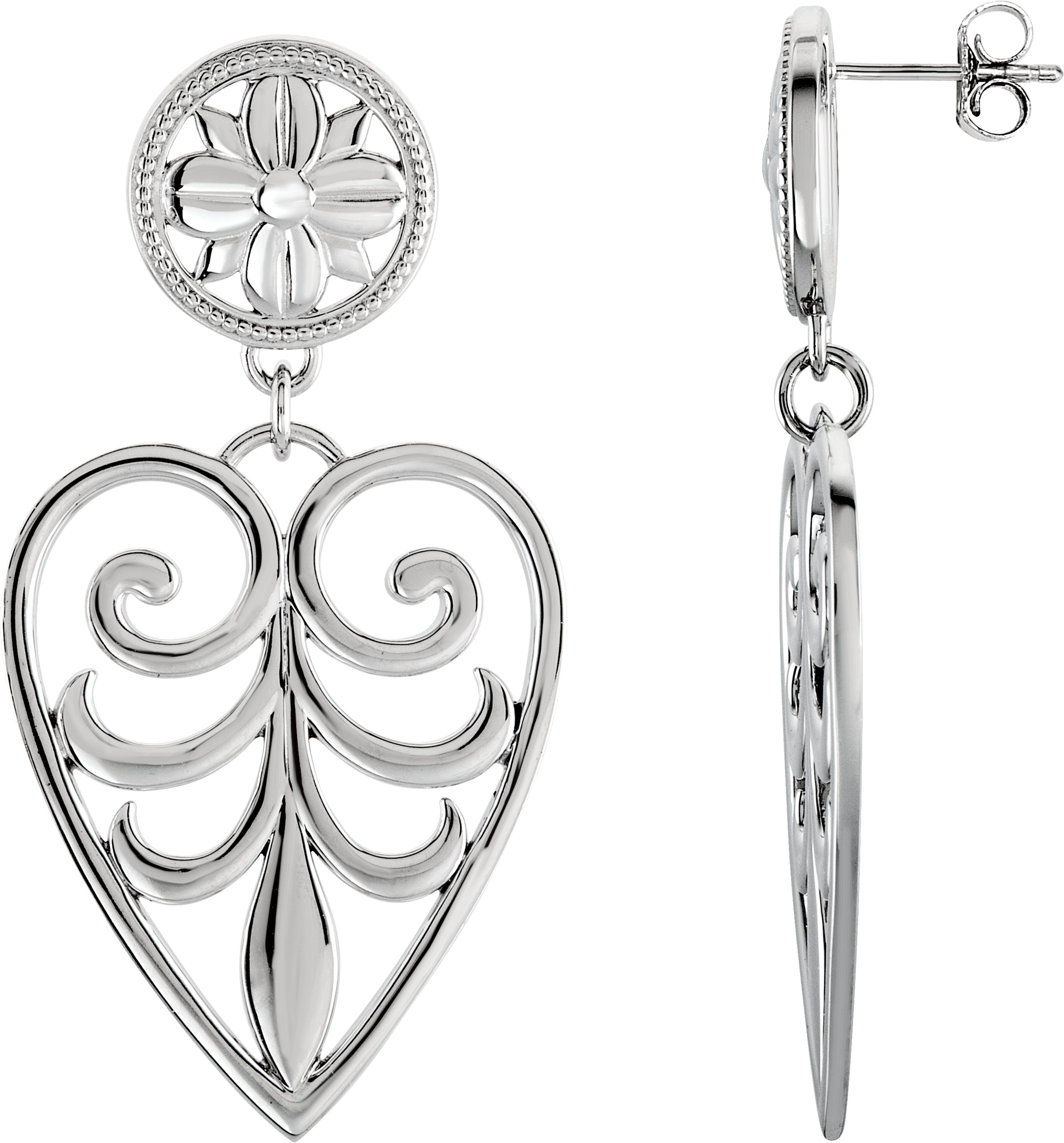 Filigree Heart Earrings