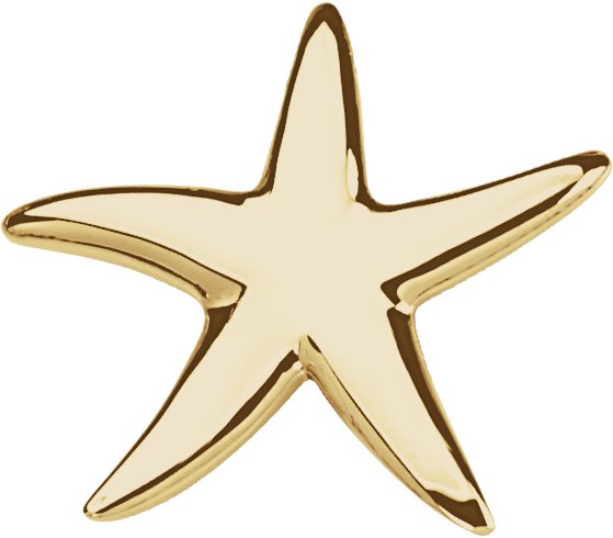 14K Yellow Starfish Pendant